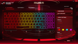 Wer will, kann das Keyboard auch zum Leuchten und Blinken bringen, einfarbig oder bunt ...