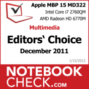 Award Apple MacBook Pro 15 Late 2011-10 MD322