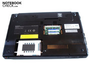 Lediglich der Arbeitsspeicher und die Festplatte sind zugänglich