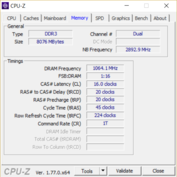 Systeminfo: CPU-Z Memory