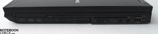 Rechte Seite: PCMCIA, DVD Laufwerk, SmartCard, Firewire, Audio Ports, 2x USB 2.0