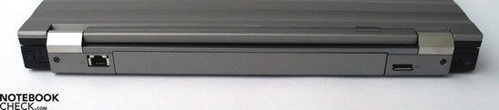 Rückseite:  (Modem), LAN, Display Port, Netzanschluss