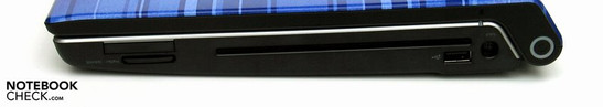 Rechte Seite: Cardreader ExpressCard 34mm, opt. Laufwerk, USB,  Stromversorgung