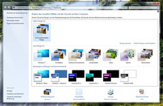 In Windows 7 ist das Fenster für Designs generalüberholt und bietet eine breitere Auswahl
