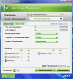 Bild: Mit Acer ePower Management hat man alle Energieoptionen im Griff.