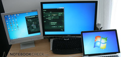 Crysis im Fenster auf beiden externen Bildschirmen