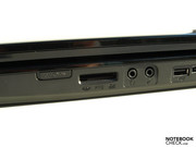 Schiebeschalter für Steuerung der WiFi-Module, Kartenleser und Audio-Anschlüsse