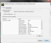 Nvidia Systemsteuerung: Systeminformationen