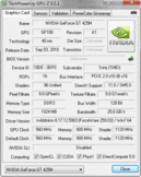 Systeminfo GPUZ Geforce GT 425M