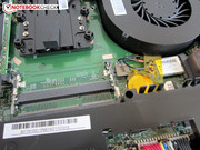 Zwei RAM-Slots sind noch frei.