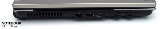 Linke Seite: 2xUSB, Firewire, Kopfhörer, Mikrofon, Express Card,
