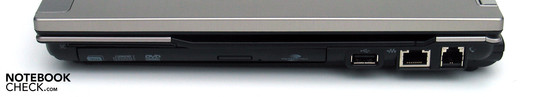 Rechte Seite: opt. Laufwerk, SmartCard, USB, LAN, Modem