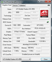 GPU-Z: ATI Mobility Radeaon HD 4550