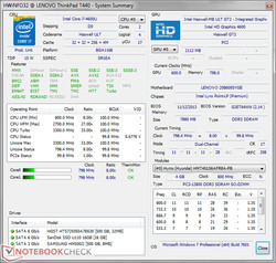 Systeminformationen Lenovo ThinkPad T440 20B6005YGE