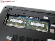 Zwei DDR3-RAM-Bänke für maximal 16 GByte.