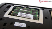 Toshiba verbaut insgesamt acht GByte DDR3-RAM (2x 4096 MByte).