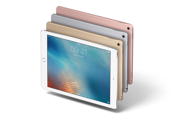 Beim iPad Pro 9.7 steht die Farbe Rosa zur Auswahl, um nicht zu sagen "Roségold" (Bild: Apple)