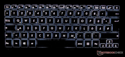 Die Tastatur des Asus Zenbook UX310UQ mit Beleuchtung.