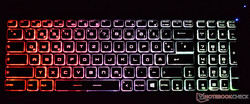 beleuchtete Tastatur des MSI GE72VR