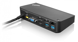 OneLink+: VGA, 2x Display-Port, RJ-45 GBit LAN, 2x USB 2.0, 4x USB 3.0, DC-IN, Audio-Kombo