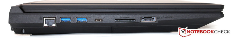 linke Seite: Gbit-LAN, 2x USB 3.0, 1x USB 3.1 Type-C, Kartenleser, eSATA/USB 3.0