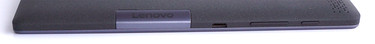 links: Standby-Taste, Lautstärkewippe, microUSB-Anschluss, microSIM & microSD hinter der Klappe