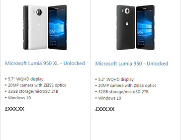 Lumia 950 XL und Lumia 950 (Bild: Microsoft)