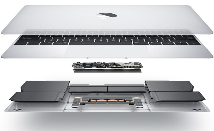 MacBook 12: Voll gepackt mit Akkuzellen (Bild: Apple.de)