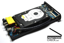 Die Festplatte wird mittig aufgelegt ...