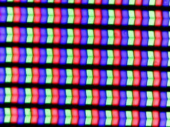 RGB Pixelstruktur unter dem Mikroskop