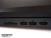 Es folgen ein 8-in-1-Kartenleser, 2x USB 2.0 und HDMI
