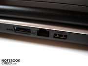 eSATA, RJ-45 Gigabit-Lan und USB 2.0 auf der Rückseite