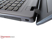 Nur der Kensington Eingang und der Stromausgang sitzen im hinteren Bereich.