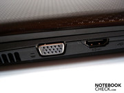 Per VGA und HDMI lassen sich externe Monitore anschließen