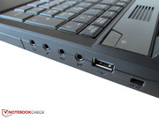 Von links nach rechts: Kopfhörer, Mikrofon, S/PDIF, Line-in.