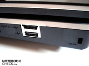 Zwei weitere USB 2.0-Ports und ein Kensington Lock befinden sich ebenfalls auf der rechten Seite