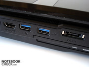 Zwei flotte USB 3.0-Ports sind das Glanzstück der linken Seite.