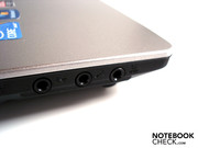 Drei Soundanschlüsse runden die linke Seite ab.