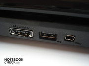eSATA/USB 2.0-Combo, USB 2.0 und Firewire auf der linken Seite