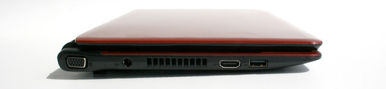 Linke Seite: VGA, AC, HDMI, USB 2.0