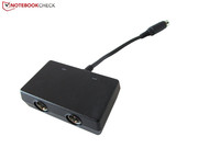 ...welche per Adapter an das Notebook angeschlossen werden.