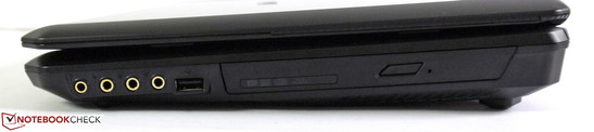 Rechts: 4x Audio, USB 2.0, BluRay Combo-Laufwerk
