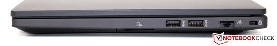 rechte Seite: 2x USB 3.0, Gbit-LAN, Kensington Lock