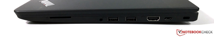rechts: SD-Leser, 3,5-mm-Audio, 2x USB 3.0, HDMI, USB Type-C (Gen. 1), Kensington Lock