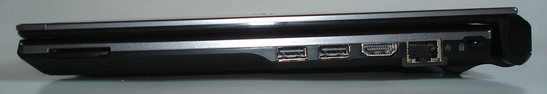 Rechte Seite: 5-in1-Kartenleser, 2x USB, HDMI, RJ45 Gigabit-LAN, Kensington Lock