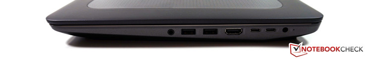 rechts: SmartCard-Leser, 3,5-mm-Audio, 2x USB 3.0, HDMI, 2x Thunderbolt 3, Strom