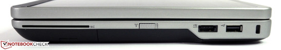 rechte Seite: Smart Card Reader, Funkschalter, 2x USB 2.0, Kensington Lock