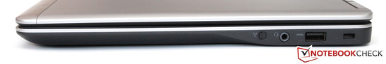 rechte Seite: WLAN-Schalter, Headset-Anschluss, USB 3.0, Kensington Lock