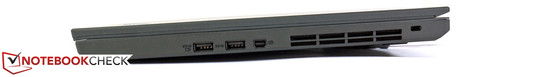 Rechts: USB 3.0 mit Ladefunktion, USB 3.0, Mini-DisplayPort, Kensington-Vorbereitung