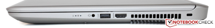 rechte Seite: Headset-Buchse, USB 3.0, HDMI, Luftauslass, Kensington Lock